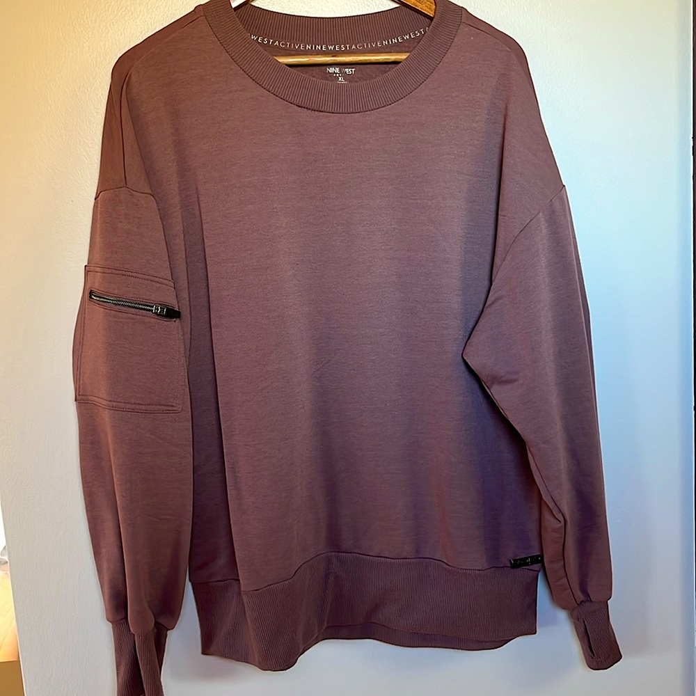 Nine West Active Light Mauve/Pink Sweatshirt Size XL